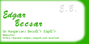edgar becsar business card